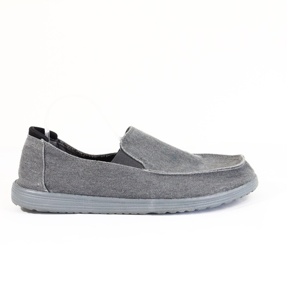 Eddie Bauer Mens Slip on Shoes Loafer Canvas Moccasin sz 12 gray